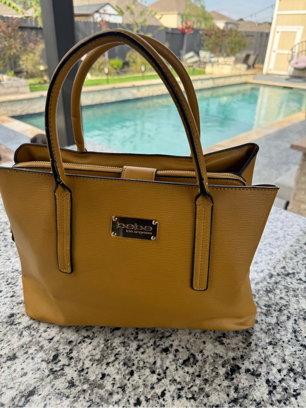 bebe Mustard Yellow hand bag